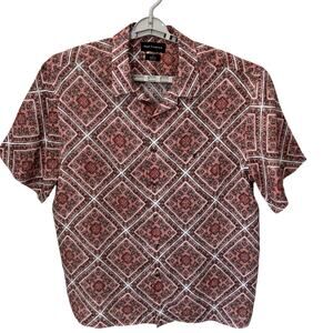 PAUL FREDRICK Shirt Mens XL Brown Rust 100% Linen Classic Fit Natural Fiber